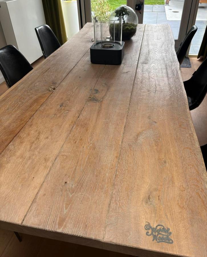 Wortelwoods eetkamertafel massief eikenhout boomstamtafel, Huis en Inrichting, Tafels | Eettafels, 50 tot 100 cm, 200 cm of meer