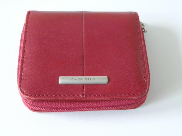Claudio Ferrici portemonnee. Leer., Sieraden, Tassen en Uiterlijk, Portemonnees, Zo goed als nieuw, Overige merken, Rood, Leer