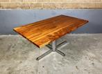 Vintage industrieel tafel chroom massief acacia Knoll Eames, Eames Knoll Spectrum Castelli Fritz Hansen Deens Design, Gebruikt