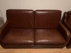 Leren bank + Leren stoelen, Huis en Inrichting, Banken | Bankstellen, Ophalen, Zo goed als nieuw, 75 tot 100 cm