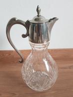 Antieke Wijn-/Waterkan met Silverplated Details, Ophalen of Verzenden