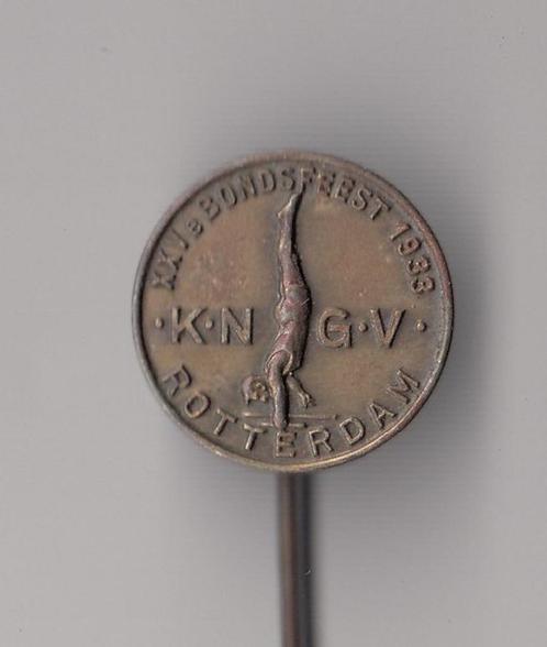 KNGV 1933 Rotterdam Gymnastiek Turnen speldje, Verzamelen, Speldjes, Pins en Buttons, Gebruikt, Speldje of Pin, Overige onderwerpen