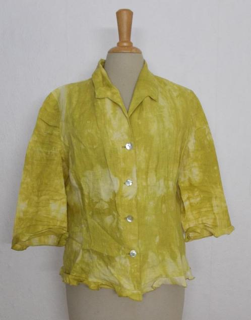 Aparte 100% linnen blouse van El Corte Ingles! 44, Kleding | Dames, Blouses en Tunieken, Zo goed als nieuw, Maat 42/44 (L), Geel