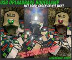 USB Oplaadbare hoofdlamp met rood, groen en wit lich, Ophalen of Verzenden, Landmacht, Nederland, Overige typen
