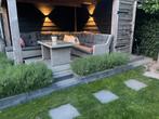 Mooi groot DININGESET/LOUNGESET met hoge tafel, Rotan, Ophalen of Verzenden, Loungeset, Bank