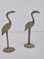 Set 2 vintage messing flamingo kraanvogel '70 regency goud, Huis en Inrichting, Woonaccessoires | Overige, N, Ophalen of Verzenden