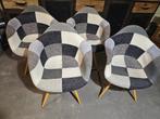 4x patchwork stoel urban lifestyle NYC, Huis en Inrichting, Stoelen, Hout, Vier, Scandinavisch, Zo goed als nieuw