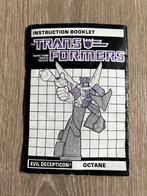 transformers G1: Octane US instruction booklet rub 1986, G1, Ophalen of Verzenden, Gebruikt, Decepticons