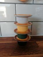 4 vintage retro eierdoppen - windlichten, Gebruikt, Overige typen, Ophalen of Verzenden, Overige stijlen