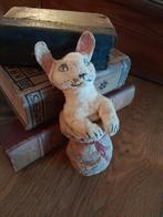 ~ Oud Wattenfiguur Konijn Haas, Antiek en Kunst, Curiosa en Brocante, Ophalen of Verzenden