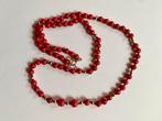 Vintage ketting goud bloedkoraal, Sieraden, Tassen en Uiterlijk, Antieke sieraden, Verzenden, Goud, Ketting, Met edelsteen