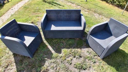 Leuke loungeset - 2 stoelen en een bank, Tuin en Terras, Tuinsets en Loungesets, Gebruikt, Loungeset, Wicker, 4 zitplaatsen, Bank