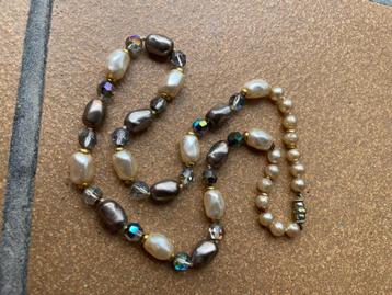 Vintage antieke Aurora borealis ketting parelketting strass beschikbaar voor biedingen