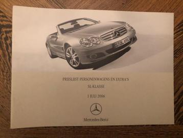 Prijslijst Mercedes-Benz SL-klasse R230 juli 2006 beschikbaar voor biedingen