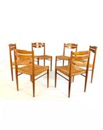 Set van 6 vintage biezematten stoelen ‘60, Huis en Inrichting, Stoelen, Riet of Rotan, Ophalen of Verzenden, Zo goed als nieuw