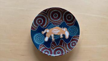 Vintage Aboriginal art plate Tobwabba art bordje porselein beschikbaar voor biedingen