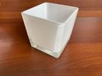 Witte glazen accubak - middelgroot of groot, Huis en Inrichting, Overige materialen, Gebruikt, Wit, Ophalen of Verzenden