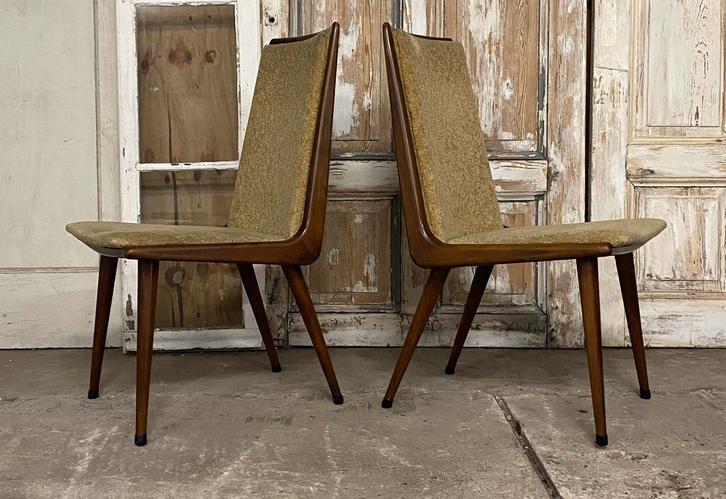 Vier Vintage Stoelen, Eetkamerstoelen. Design Coja Culemborg, Huis en Inrichting, Stoelen, Gebruikt, Vier, Overige kleuren, Ophalen