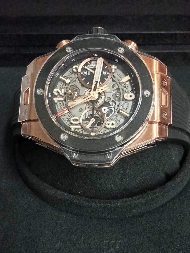 Hublot Big Bang Rose Goud Skeleton Chronograaf, Sieraden, Tassen en Uiterlijk, Horloges | Heren, Nieuw, Polshorloge, Overige merken