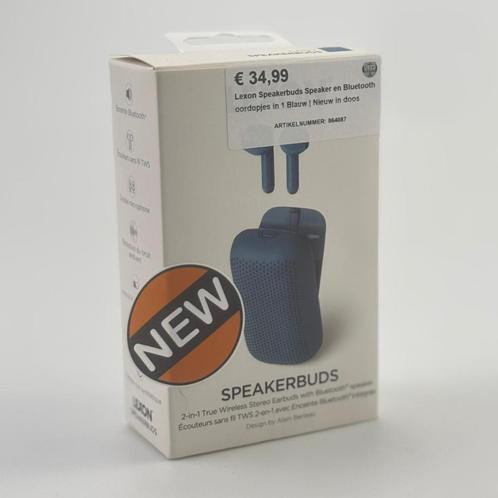 Lexon Speakerbuds Speaker en Bluetooth oordopjes in 1 Blauw, Audio, Tv en Foto, Koptelefoons, Zo goed als nieuw