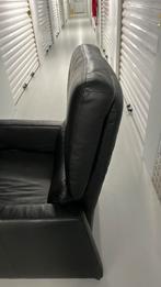 Design leer lazyboy tweezitter, fauteuil en hocker, Ophalen, Zo goed als nieuw, 75 tot 100 cm, Leer