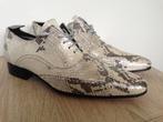 Pepe Milan herenschoenen 42 leder snake print parelmoer wit, Ophalen, Wit, Nieuw, Veterschoenen