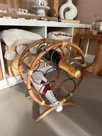 Vintage rotan / rieten Flessen Rek, Ophalen of Verzenden