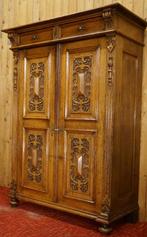 Antiek eiken meidenkast Tweedeurskast Hal servies kast Boeke, Ophalen, Gebruikt, 100 tot 150 cm, Eikenhout