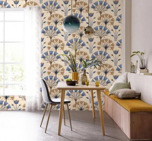 Caselio Elegancew  behang met waaiers/artdeco, Huis en Inrichting, Stoffering | Behang, Wit, minder dan 10 m², Verzenden