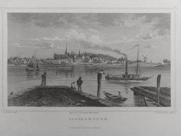 87 / IJsselmonde Gravure uit 1860 van Terwen beschikbaar voor biedingen