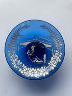 Klein enamel blauw glazen Venetiaans bordje, Ophalen of Verzenden