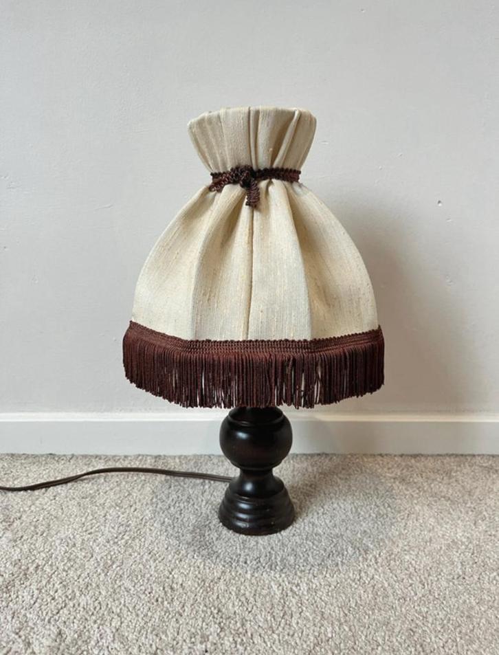 Leuk vintage tafel/nachtlampje, 39x20cm. Retro boho 60s 70s, Huis en Inrichting, Lampen | Tafellampen, Gebruikt, Minder dan 50 cm