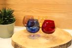 Vintage 4 gekleurde cognac glazen, Verzamelen, Ophalen of Verzenden, Zo goed als nieuw, Overige typen
