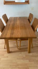 Eettafel met 4 prachtige stoelen van het merk Loom., Ophalen of Verzenden, Gebruikt, Eiken, 4 tot 6 stoelen