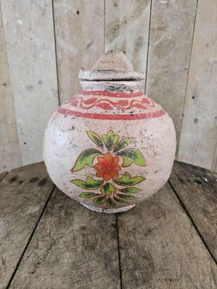 papier-mache pot ``WOONWINKEL RUSTIEK``, Huis en Inrichting, Woonaccessoires | Schalen en Manden, Rond, Ophalen of Verzenden