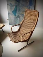 Zitstoel Dirk van Sliedregt - Rotan & Staal - Vintage, Huis en Inrichting, Stoelen, Ophalen, Gebruikt, Vintage Rotan, Overige kleuren