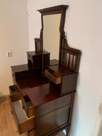 Mooie kaptafel met spiegel en lades, Ophalen, Eikenhout, 100 tot 150 cm, Zo goed als nieuw