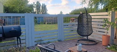 Schuttingdelen 4x wit en 4x blauw, Tuin en Terras, Schuttingen, Minder dan 3 meter, Ophalen