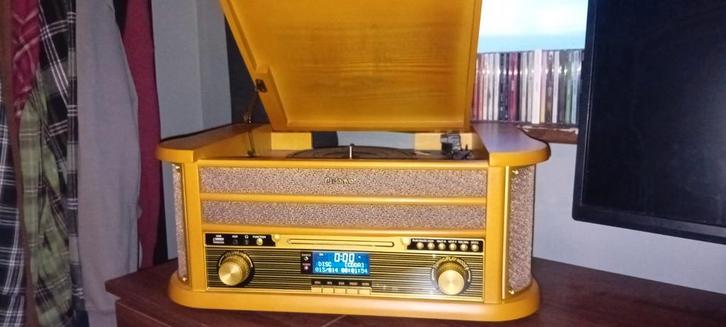Denver retro platenspeler - cd, cassette, lp, usb en radio, Audio, Tv en Foto, Radio's, Zo goed als nieuw, Ophalen