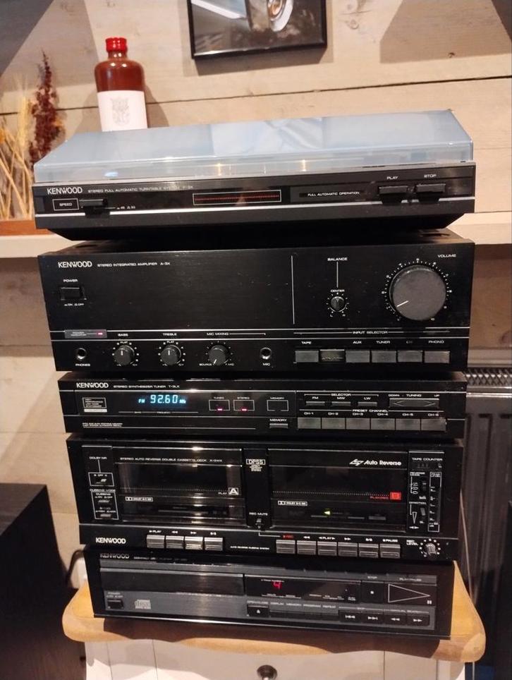Retro Kenwood set met pick-up en Sony Philips Bose B&W boxen, Audio, Tv en Foto, Stereo-sets, Gebruikt, Cassettedeck, Cd-speler