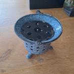 Antiek emaille theelicht grijs gewolkt, Antiek en Kunst, Antiek | Emaille, Ophalen of Verzenden