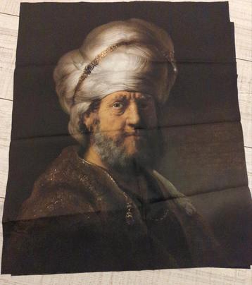 Rembrandt Katoenen Lap Stof - Man in Oosterse Kleding beschikbaar voor biedingen