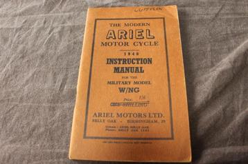 Ariel 1940 W/NG military model instruction manual  beschikbaar voor biedingen
