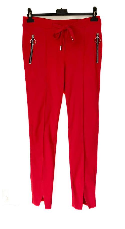 Leuke travelstof broek van Jane Lushka S, Kleding | Dames, Broeken en Pantalons, Zo goed als nieuw, Maat 36 (S), Rood, Lang, Ophalen of Verzenden