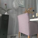 Moderne Zilveren Vloerlamp, Huis en Inrichting, Lampen | Vloerlampen, Ophalen of Verzenden, Zo goed als nieuw, Metaal, Modern