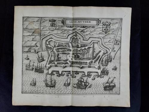 49 / Arnemuyden  - Arnemuiden van Blaeu 1609, Antiek en Kunst, Kunst | Etsen en Gravures, Ophalen of Verzenden