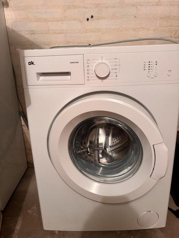 Wasmachine merk OK, Witgoed en Apparatuur, Wasmachines, Zo goed als nieuw, 4 tot 6 kg, 85 tot 90 cm, 1200 tot 1600 toeren, Ophalen