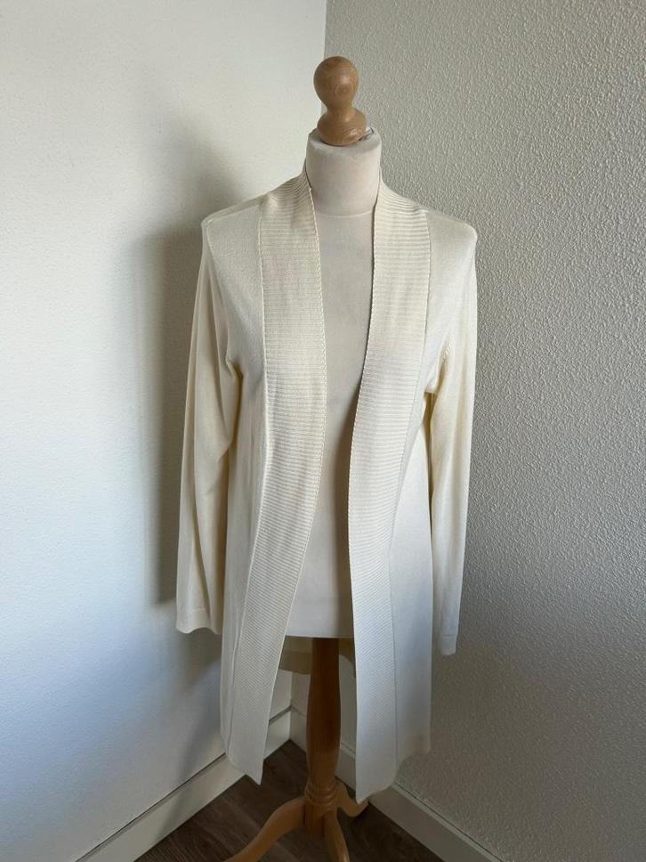 Soyaconcept maat L creme midi lang vest 2620, Kleding | Dames, Truien en Vesten, Zo goed als nieuw, Maat 42/44 (L), Beige, Ophalen of Verzenden
