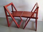 2st vintage design Trieste klapstoelen ontwerp Aldo Jacober, Ophalen, Twee, Rood, Hout