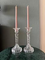 Antieke kandelaars glas, Ophalen of Verzenden, Glas